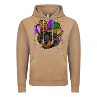 Mardi Gras Hat Dachshund Puppy Vintage Hoodie | Teevron