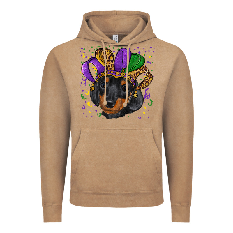 Mardi Gras Hat Dachshund Puppy Vintage Hoodie by RanaPortraitStore | Teevron