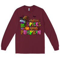 Burgundy whatever spices your pumpkin Long Sleeve Tee - AdoDesignShop
