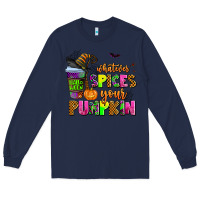 Navy whatever spices your pumpkin Long Sleeve Tee - AdoDesignShop