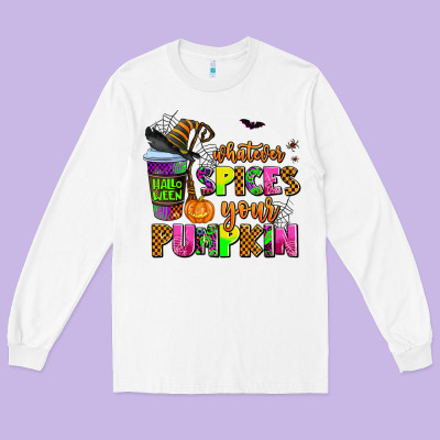 Whatever Spices Your Pumpkin Long Sleeve Tee Designed By Adodesignshop