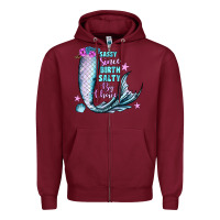 Burgundy sassy since birth salty by choice Zipper Hoodie - JahusDesignShop