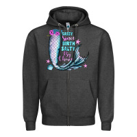 Charcoal Heather sassy since birth salty by choice Zipper Hoodie - JahusDesignShop