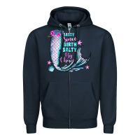 Navy sassy since birth salty by choice Zipper Hoodie - JahusDesignShop