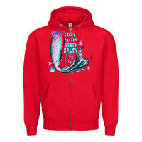 Red sassy since birth salty by choice Zipper Hoodie - JahusDesignShop