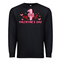 Black my first valentines day Premium Sweatshirt - MaliasSmallBusiness