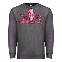Charcoal Heather my first valentines day Premium Sweatshirt - MaliasSmallBusiness