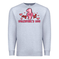 Heather Grey my first valentines day Premium Sweatshirt - MaliasSmallBusiness