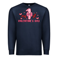 Navy my first valentines day Premium Sweatshirt - MaliasSmallBusiness