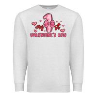 Oatmeal Heather my first valentines day Premium Sweatshirt - MaliasSmallBusiness