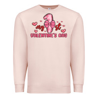 Pale Pink my first valentines day Premium Sweatshirt - MaliasSmallBusiness