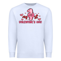 White my first valentines day Premium Sweatshirt - MaliasSmallBusiness