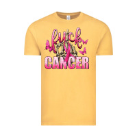 Vintage Mustard Fuck Cancer with Butterflies Vintage Tee - texasbilliewilder