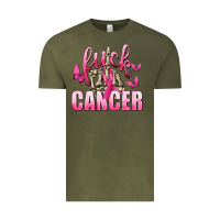 Vintage Olive Fuck Cancer with Butterflies Vintage Tee - texasbilliewilder