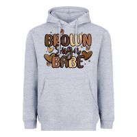 Heather Grey brown sugar babe Heavyweight Hoodie - MaliasSmallBusiness