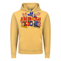 Vintage Mustard all american teacher Vintage Hoodie - texasbilliewilder