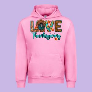 Love Thanksgiving Turkey Urban Hoodie Designed By Ranaportraitstore