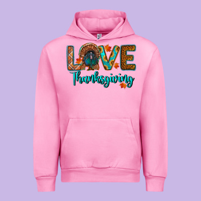 Love Thanksgiving Turkey Urban Hoodie Designed By Ranaportraitstore