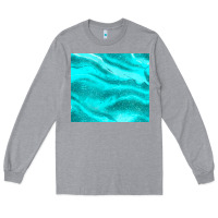 Heather Grey turquoise glitter Long Sleeve Tee - JahusDesignShop