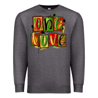 Charcoal Heather one love juneteenth Premium Sweatshirt - MaliasSmallBusiness