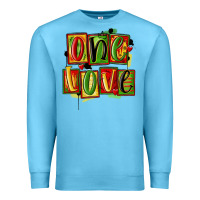 Ocean Blue one love juneteenth Premium Sweatshirt - MaliasSmallBusiness