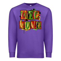 Purple one love juneteenth Premium Sweatshirt - MaliasSmallBusiness