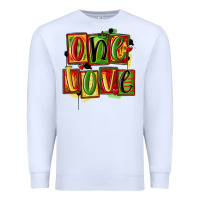 White one love juneteenth Premium Sweatshirt - MaliasSmallBusiness