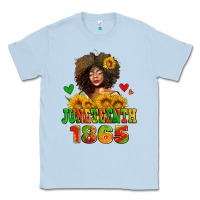 Dusty Blue afro woman juneteenth 1865 Classic Tee - AdoDesignShop