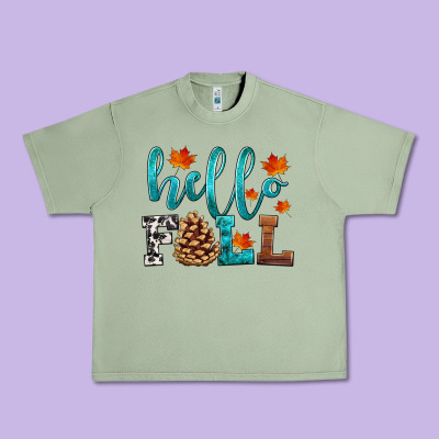Hello Fall Urban Heavy Tee Designed By Hra Design Shop