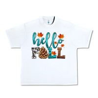 White hello fall Urban Heavy Tee - HRA Design Shop