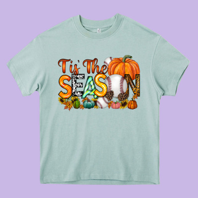 Tis The Season Baseball Heavy Core Tee Designed By Racoondesign
