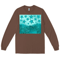 Chestnut turquoise glitter star Long Sleeve Tee - JahusDesignShop