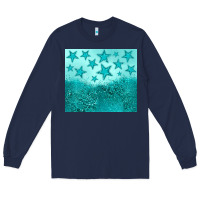Navy turquoise glitter star Long Sleeve Tee - JahusDesignShop