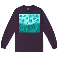Plum turquoise glitter star Long Sleeve Tee - JahusDesignShop