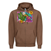 Chestnut cactus peace sign flowers and tie dye Zipper Hoodie - Artiststas