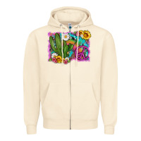 Sandshell cactus peace sign flowers and tie dye Zipper Hoodie - Artiststas