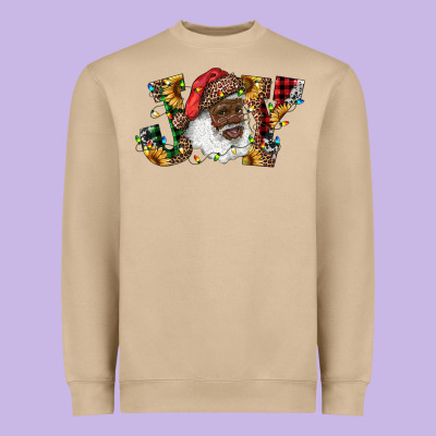 African American Santa Joy With Sunflowers Heavyweight Sweatshirt Designed By Ranaportraitstore