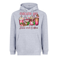 Heather Grey fueled by jesus and coffee Heavyweight Hoodie - MaliasSmallBusiness