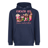 Navy fueled by jesus and coffee Heavyweight Hoodie - MaliasSmallBusiness