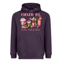 Plum fueled by jesus and coffee Heavyweight Hoodie - MaliasSmallBusiness