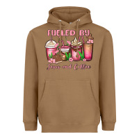 Toasted Coconut fueled by jesus and coffee Heavyweight Hoodie - MaliasSmallBusiness