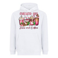 White fueled by jesus and coffee Heavyweight Hoodie - MaliasSmallBusiness