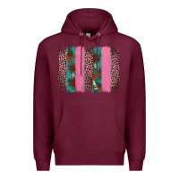 Burgundy valentine's leopard brushstroke Premium Hoodie - AdoDesignShop