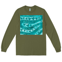 Army Green turquoise glitter heart Long Sleeve Tee - JahusDesignShop