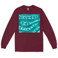 Burgundy turquoise glitter heart Long Sleeve Tee - JahusDesignShop
