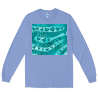 Colony Blue turquoise glitter heart Long Sleeve Tee - JahusDesignShop