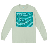 Matcha turquoise glitter heart Long Sleeve Tee - JahusDesignShop