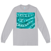Moon Dust turquoise glitter heart Long Sleeve Tee - JahusDesignShop