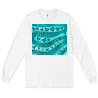 White turquoise glitter heart Long Sleeve Tee - JahusDesignShop