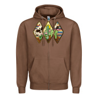 Chestnut cactus serape cowhide Zipper Hoodie - JahusDesignShop